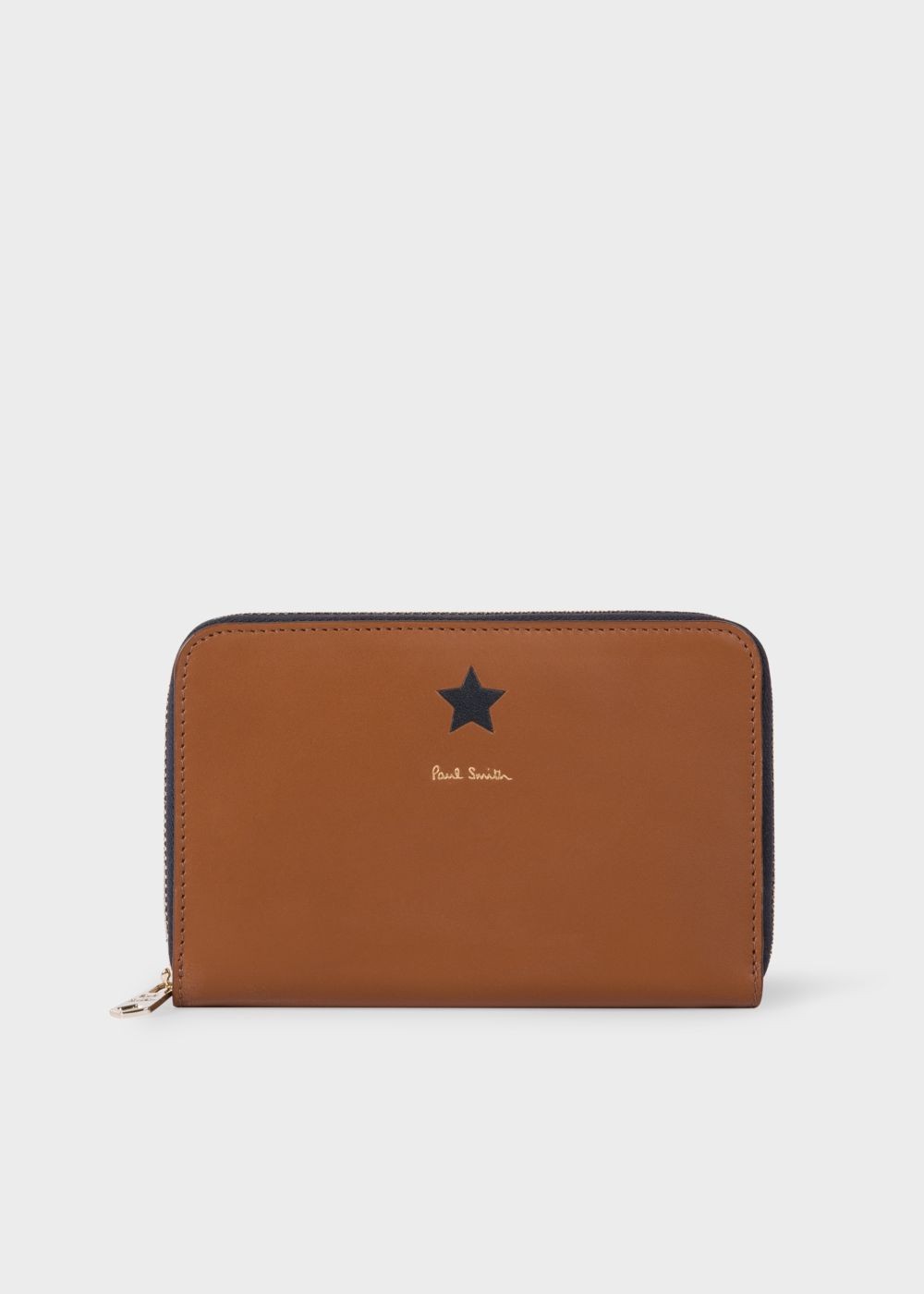 Paul Smith Women's Medium Tan 'star' Cutout Leather Zip-Around Wallet