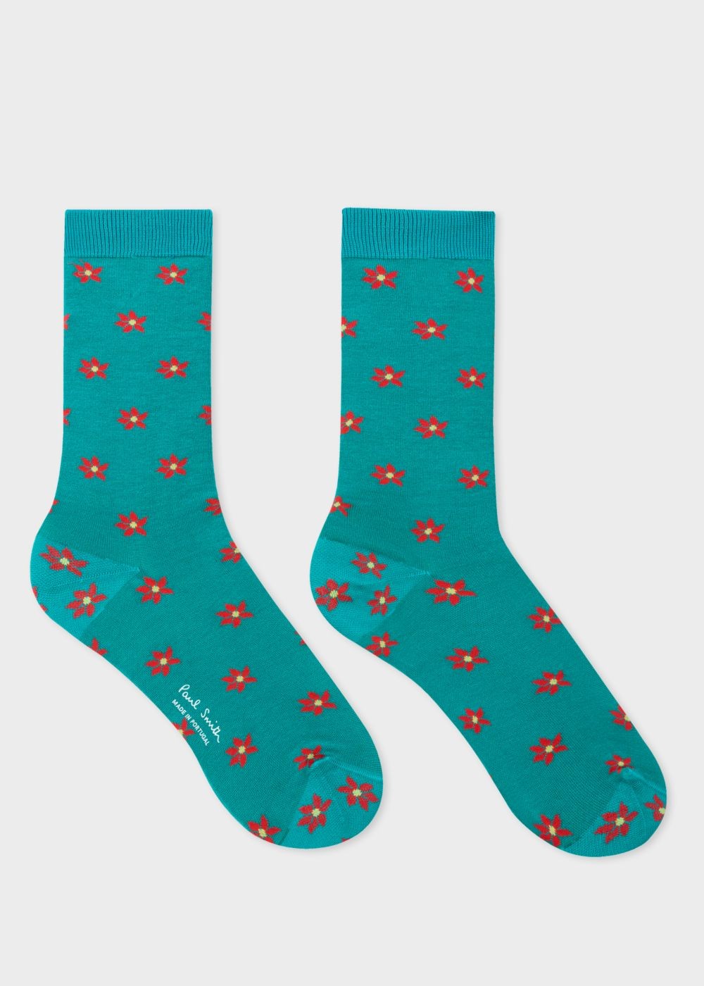 Paul Smith Women's Turquoise 'daisy Polka' Pattern Socks