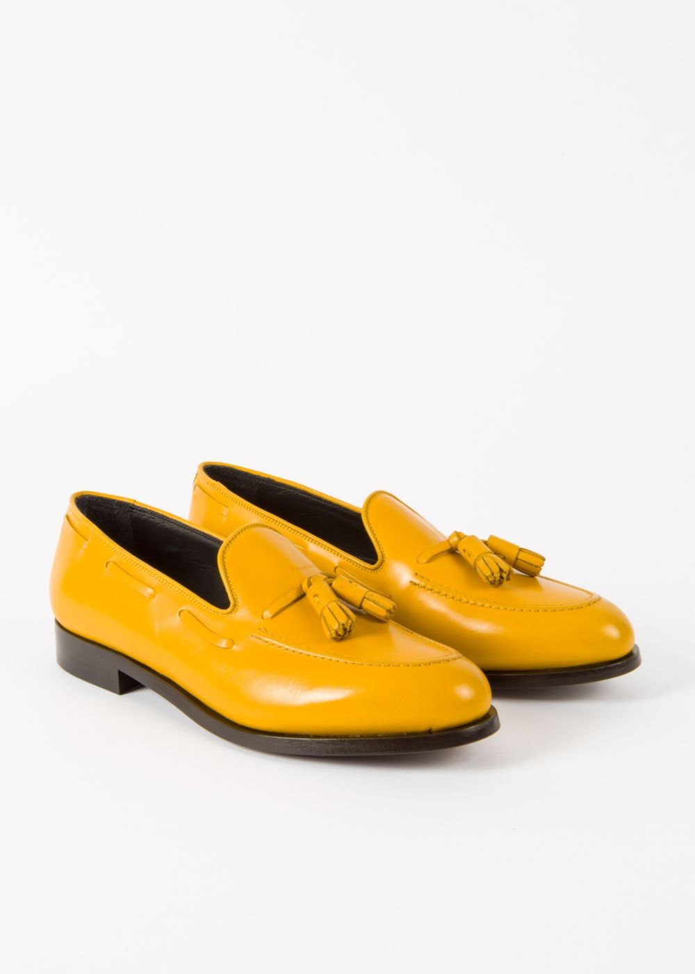 Paul Smith Mens's Yellow Leather 'simmons' Tasseled Loafers Shoes