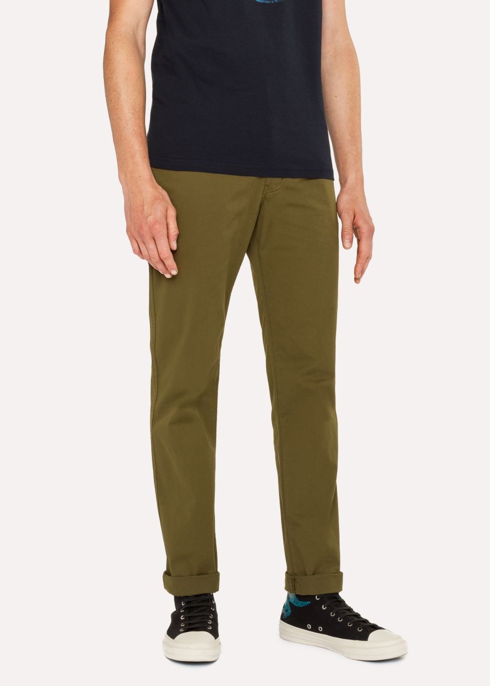 Paul Smith Men's Slim-Fit Khaki Stretch Pima-Cotton Chinos Clothing