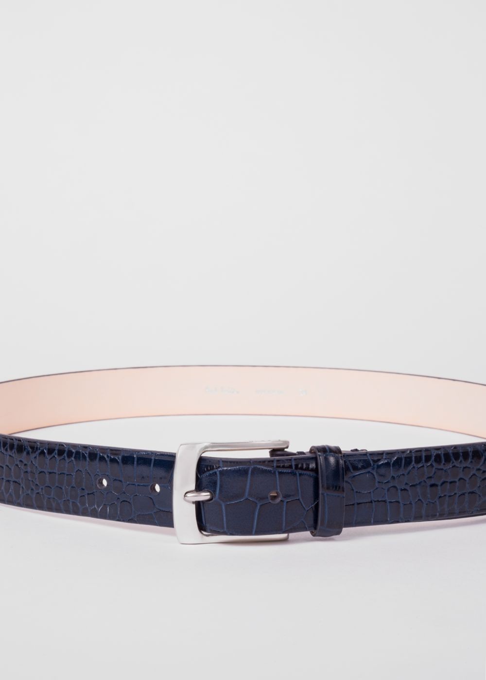 Paul Smith Men's Blue Mock-Croc Leather Belt