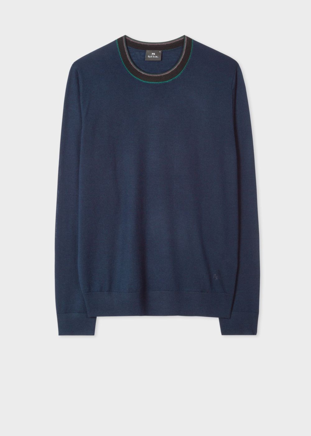 Paul Smith Men's Dark Navy Wool Sweater With Contrast Collar