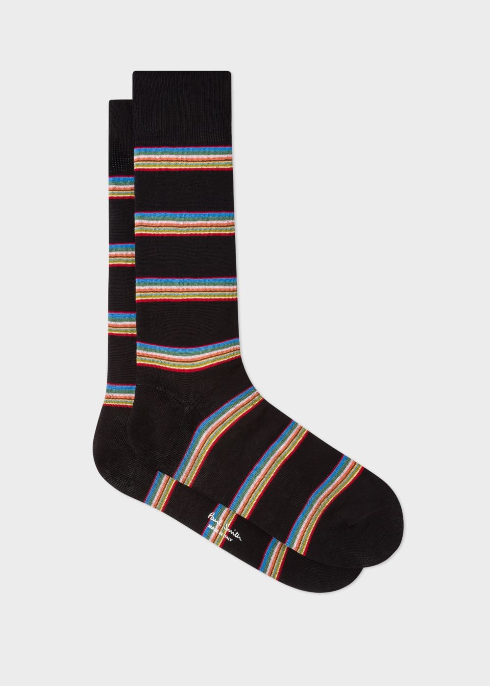Paul Smith Men's Black Multi-Coloured Block Stripe Socks