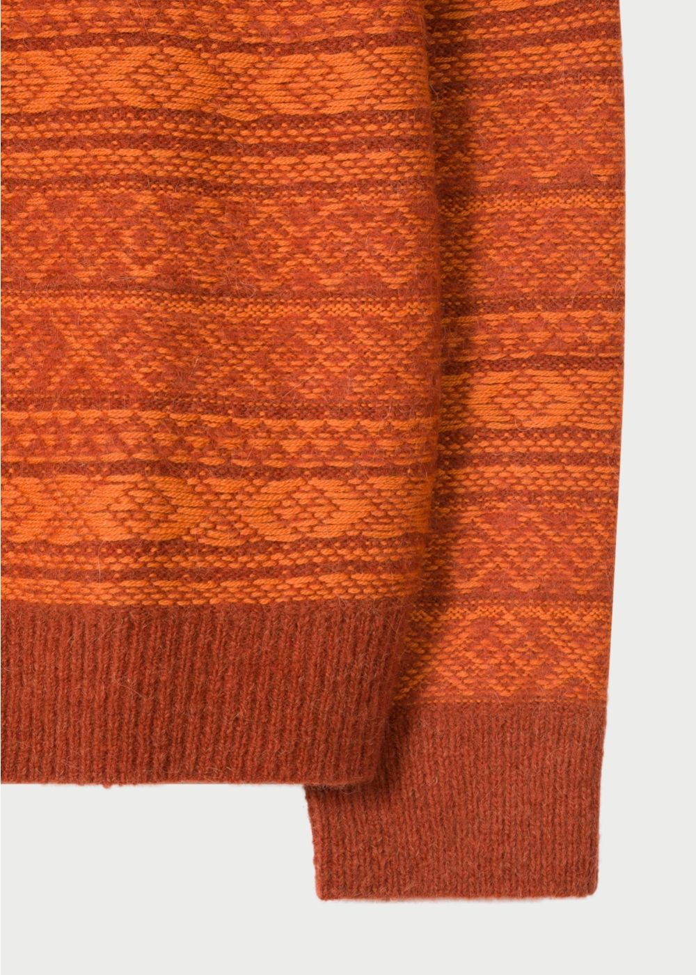 Paul Smith Men's Orange Fair Isle Wool-Blend Sweater