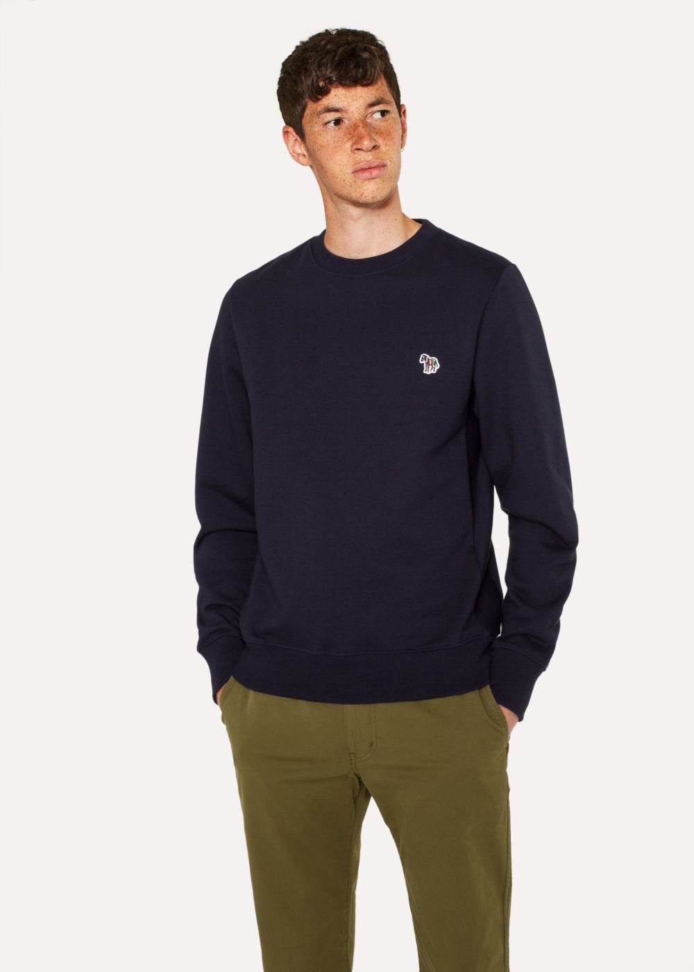 Paul Smith Men's Navy Organic-Cotton Zebra Logo Sweatshirt