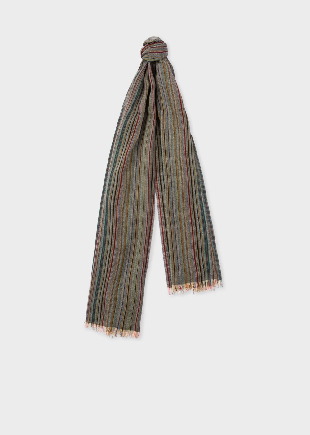 Paul Smith Men's Signature Stripe Mercerised Wool Scarf