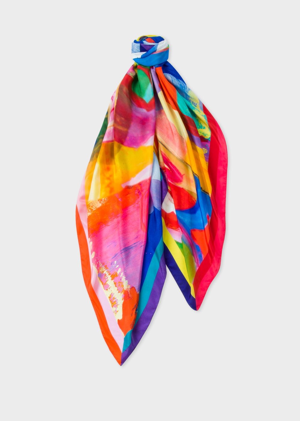Paul Smith Lady's Abstract 'lollipop' Painted Print Silk Scarf