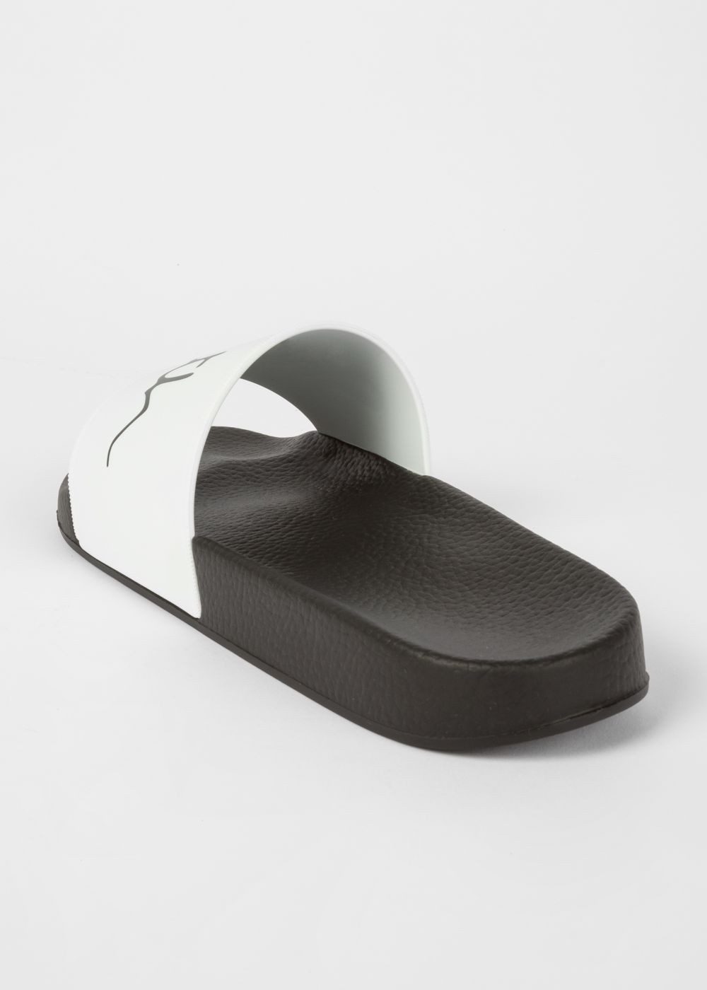 Paul Smith Men's 'ruben' Black And White Signature Slides