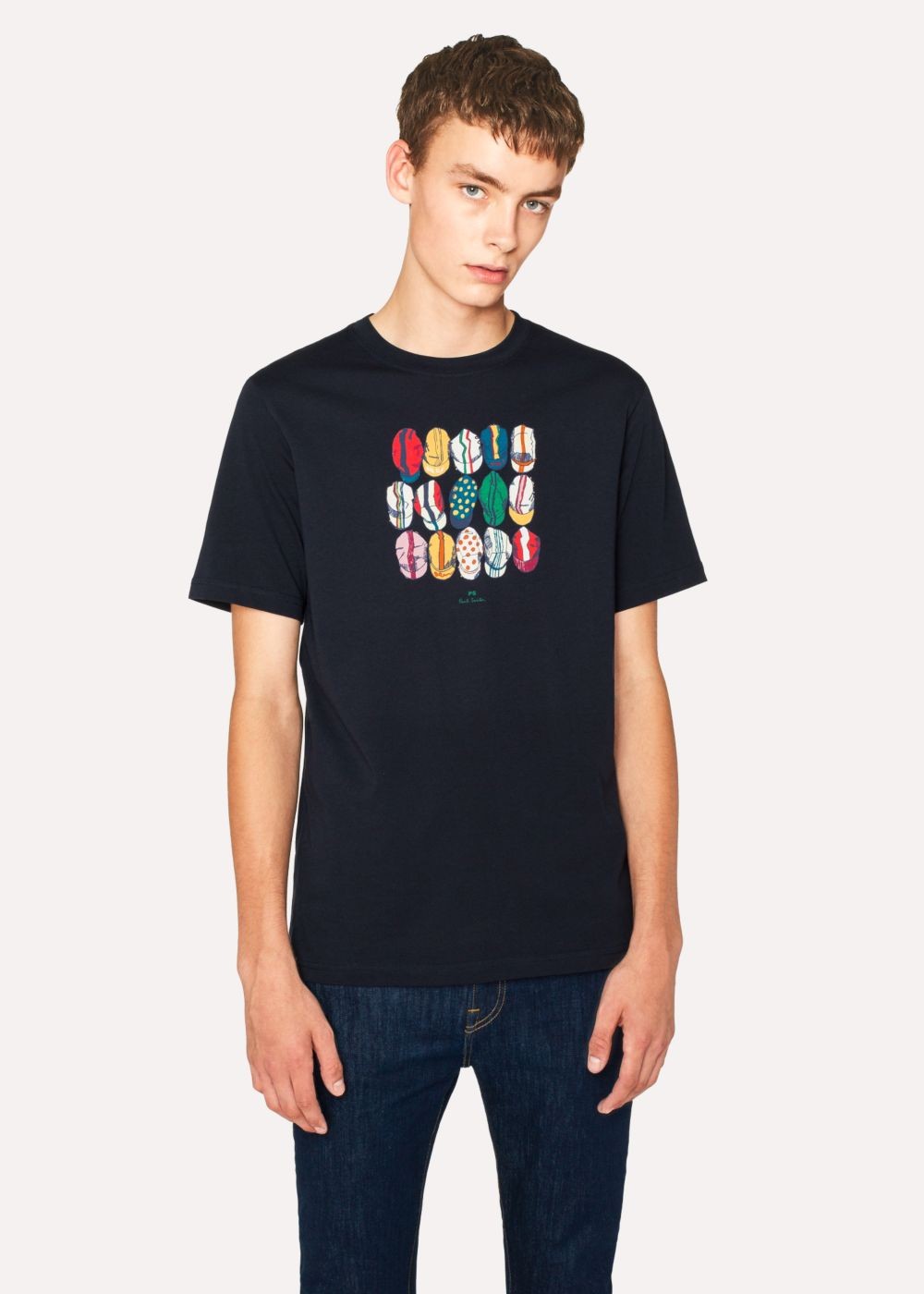 Paul Smith Mens's Navy 'cycling Caps' Print Tshirt