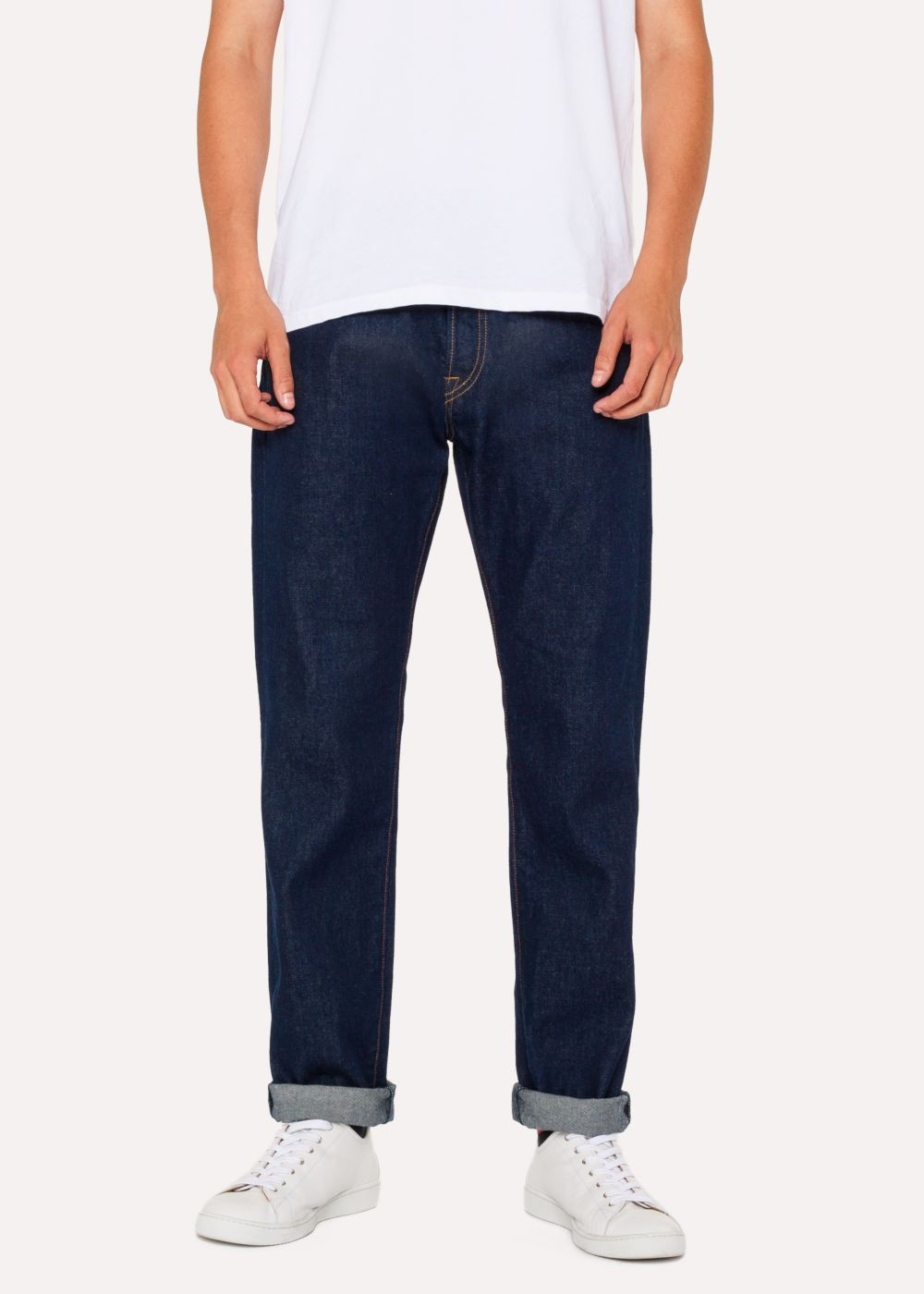 Paul Smith Men's Standard-Fit .5Oz Indigo Rinse 'rigid Western Twill' Denim Jeans