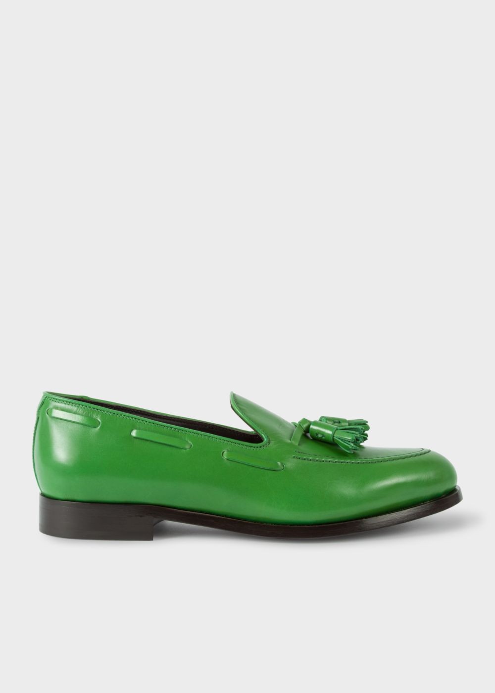 Paul Smith Mens's Green Leather 'simmons' Tasseled Loafers Trainers