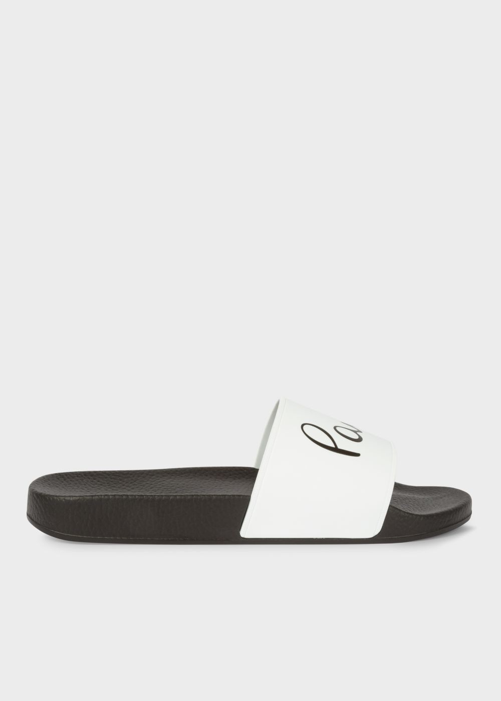 Paul Smith Men's 'ruben' Black And White Signature Slides