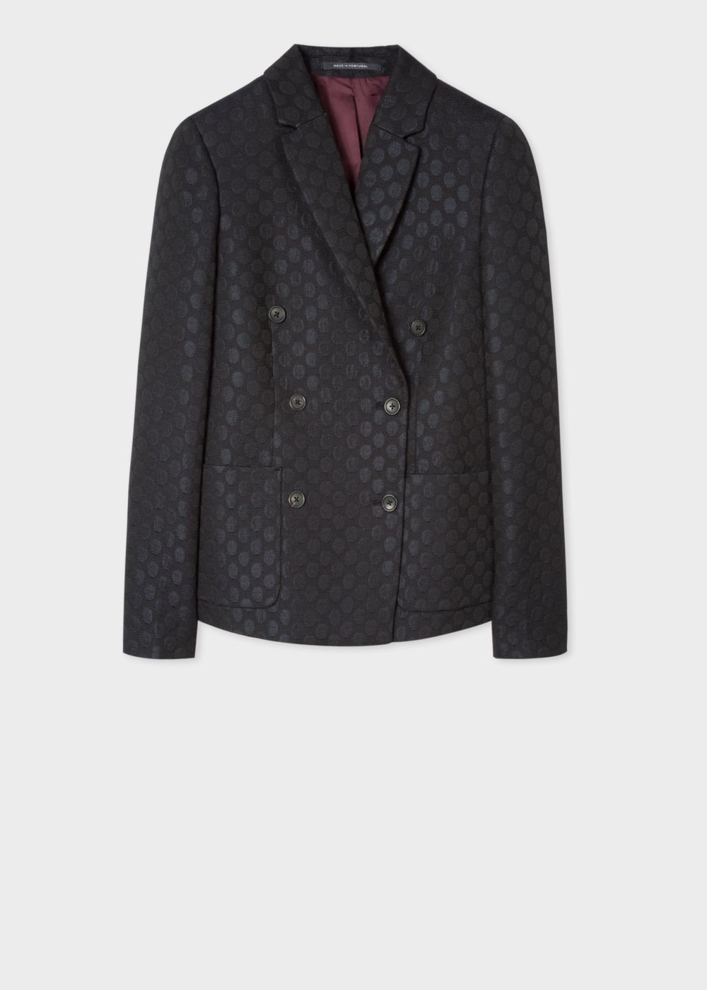 Paul Smith Women's Black Polka Dot Jacquard Double-Breasted Suit