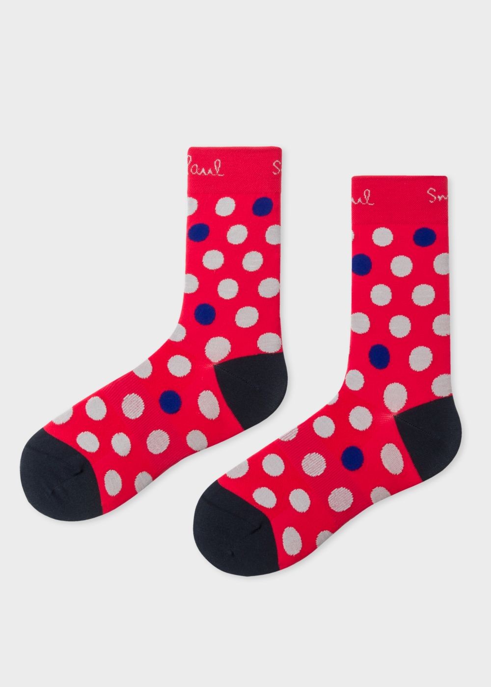 Paul Smith Mens's Red Polka-Dot Cycling Socks