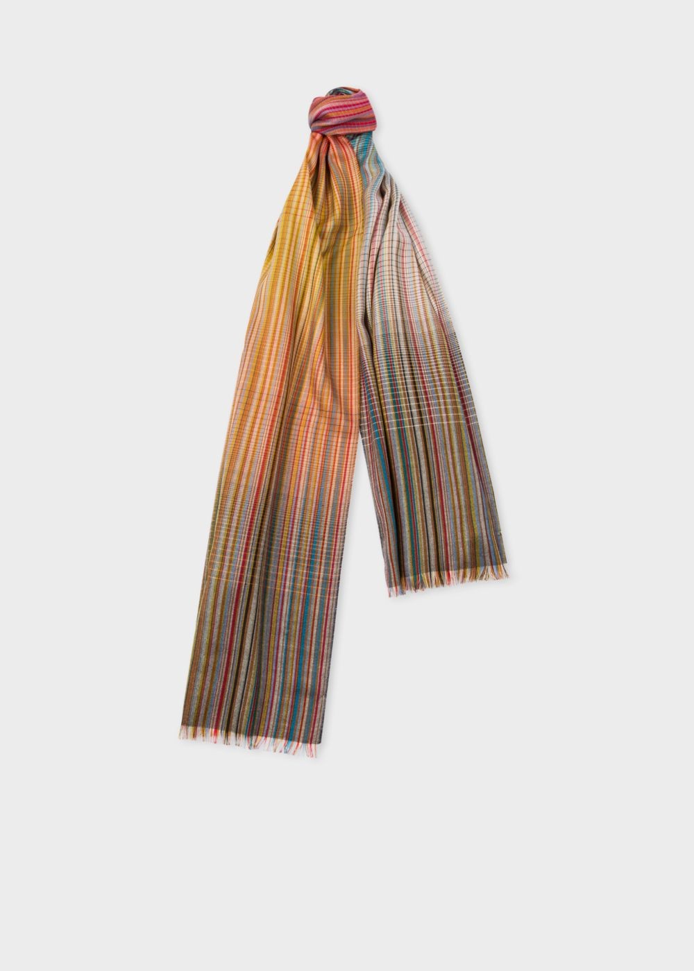 Paul Smith Men's Signature Stripe Gradient Wool-Blend Scarf