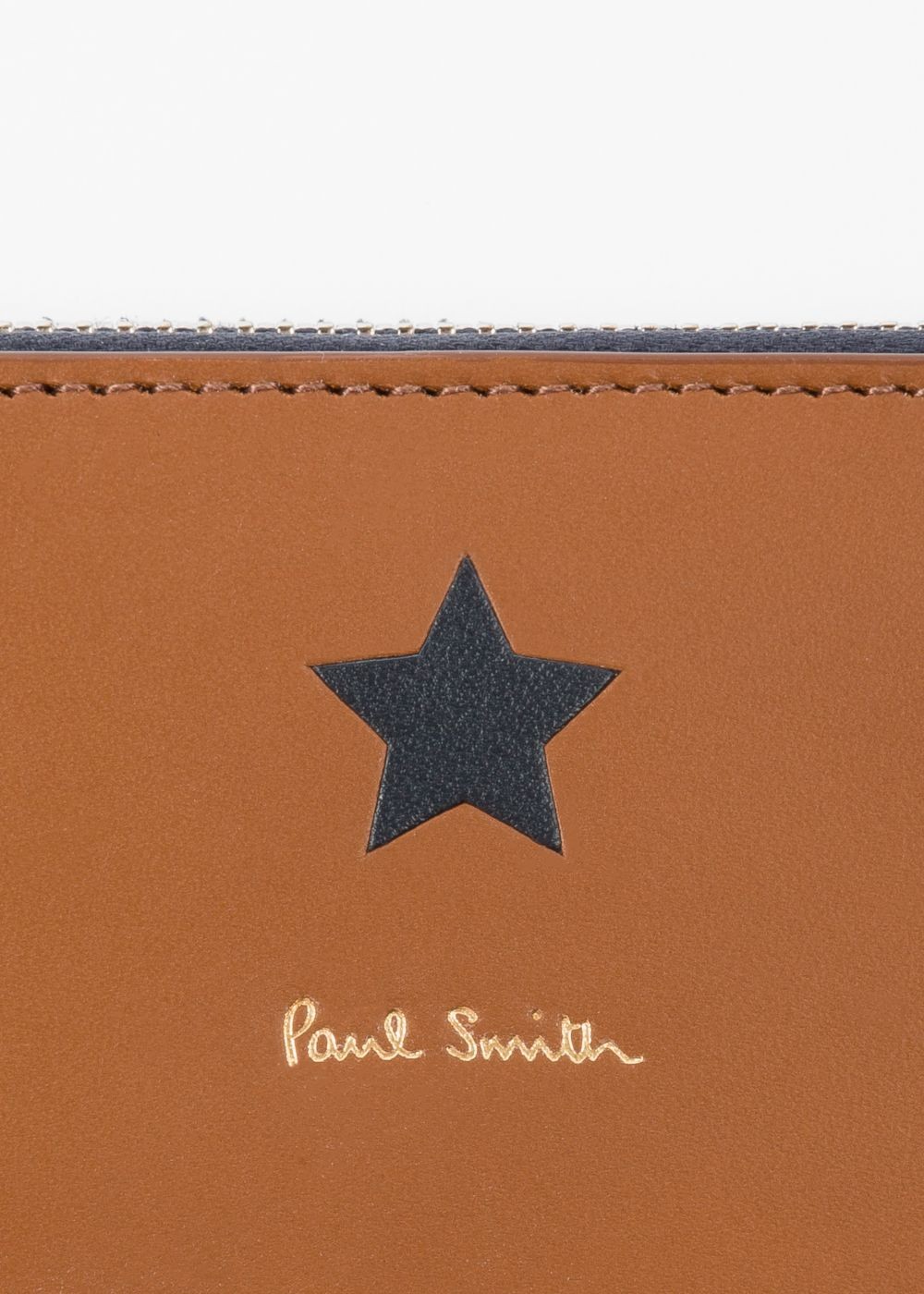 Paul Smith Women's Medium Tan 'star' Cutout Leather Zip-Around Wallet