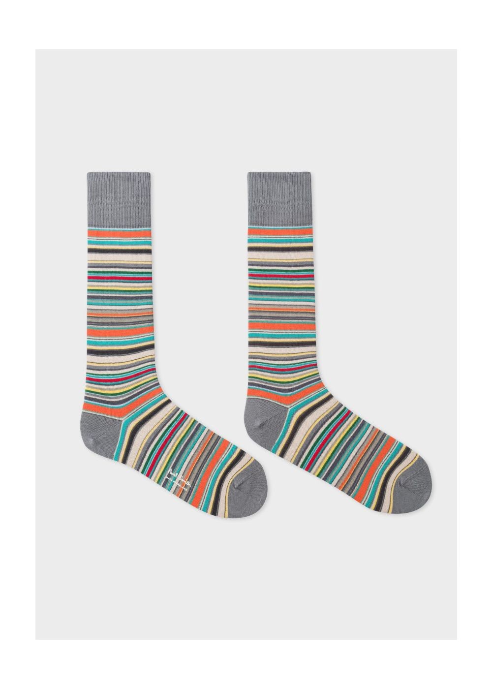 Paul Smith Men's Grey Signature Stripe Socks