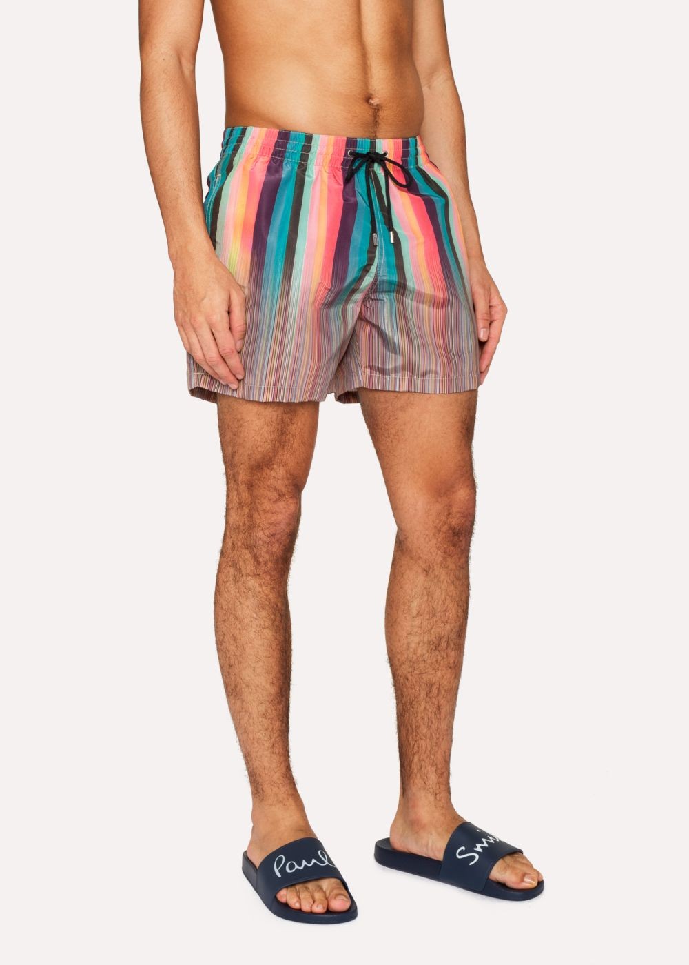 Paul Smith Mens's Mixed-Stripe Print Swim Shorts