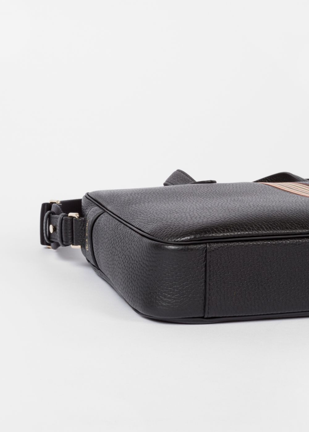 Paul Smith Men's Black Signature Stripe Slim Leather Business Folio Accessories