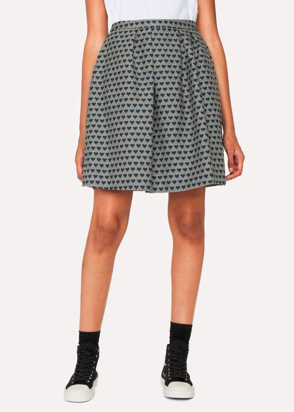 Paul Smith Lady's Blue 'heart' Jacquard Skirt