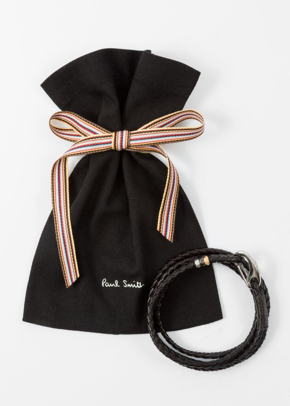 Paul Smith Mens's Dark Brown Leather Wrap Bracelet
