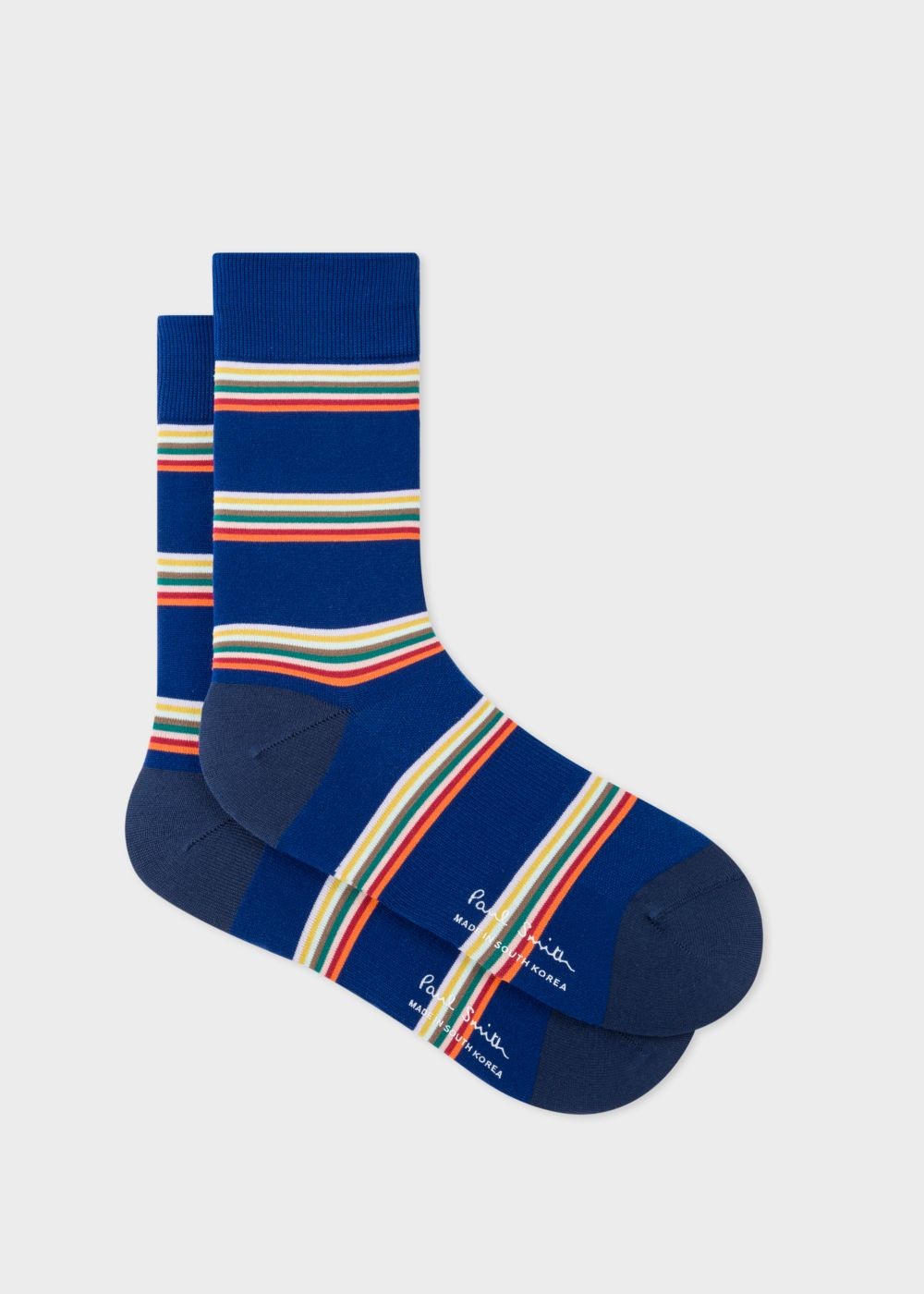 Paul Smith Men's Cobalt Blue Block-Stripe Cycling Socks