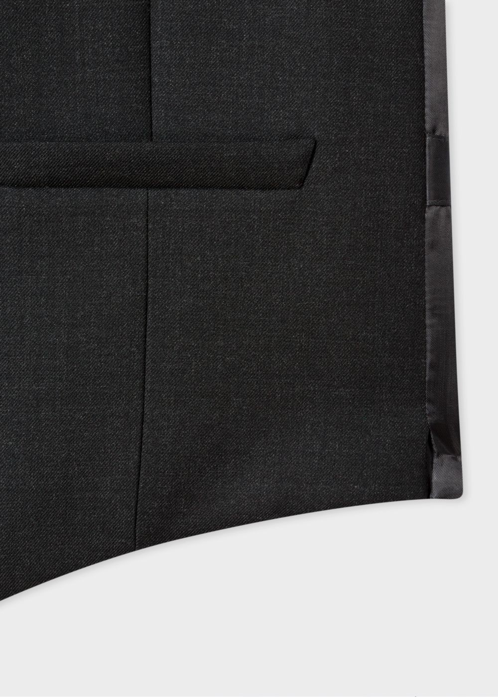 Paul Smith A Suit To Travel In - Mens's Tailored-Fit Charcoal Grey Wool Waistcoat