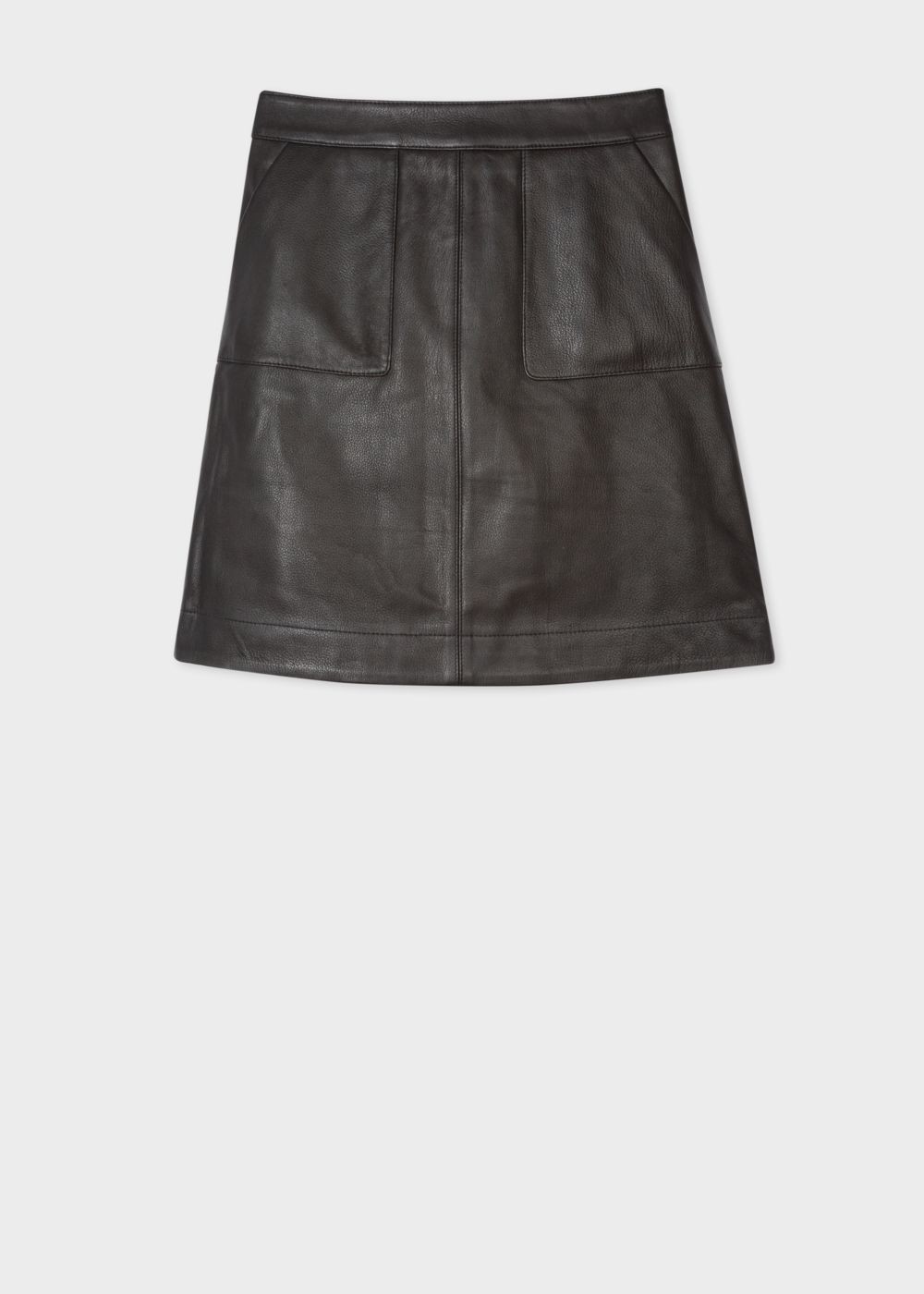 Paul Smith Womens's Black Leather Skirt With Front Pockets