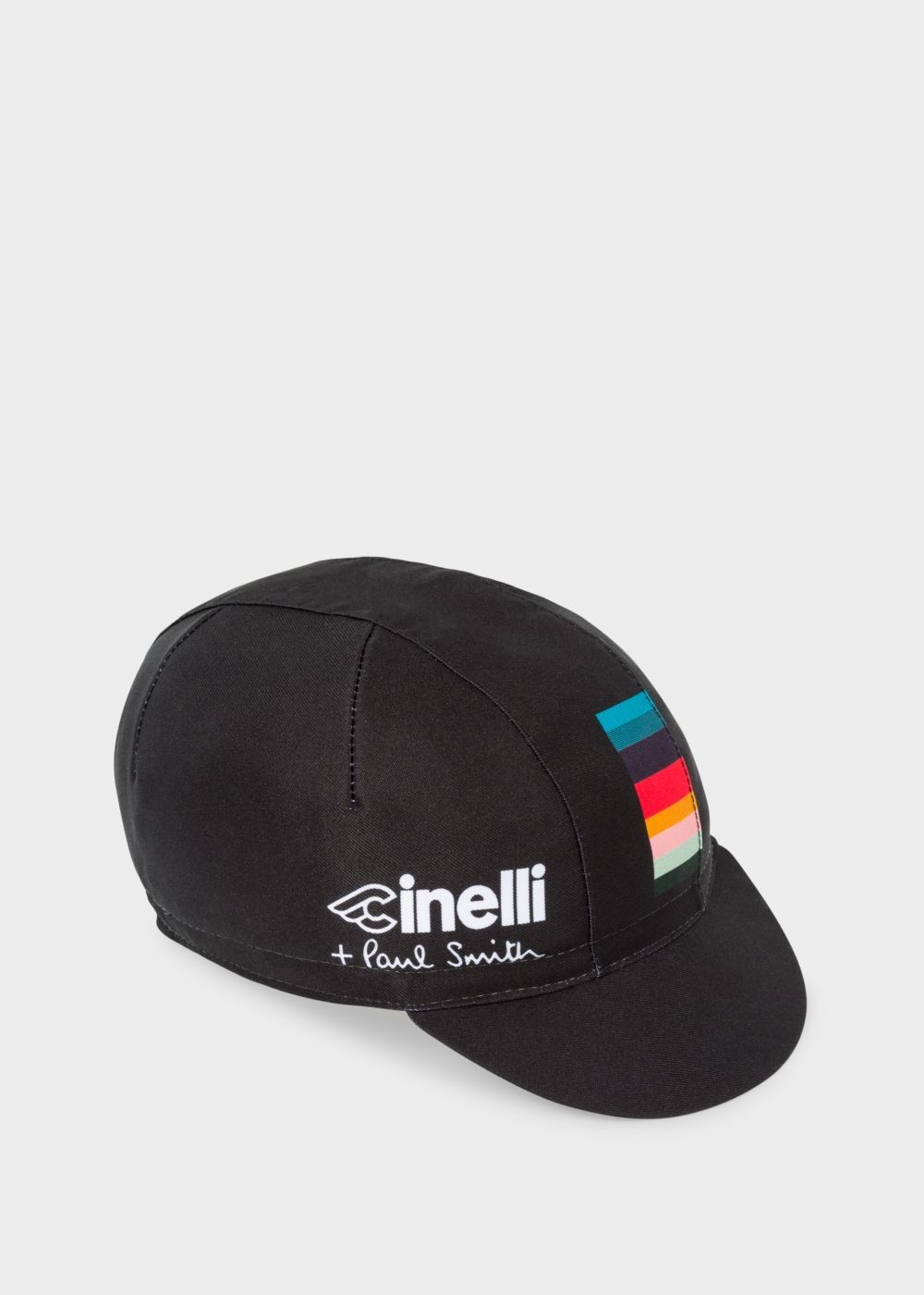 Paul Smith + Cinelli Black 'artist Stripe' Detail Cycling Cap Mens