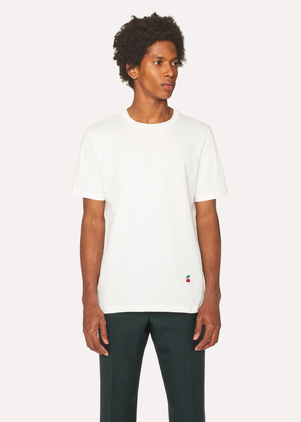 Paul Smith Men's White Tees With Cherry Motif