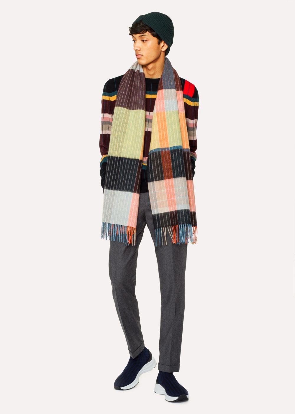 Paul Smith Men's Dark Green Cashmere-Blend Beanie Hat