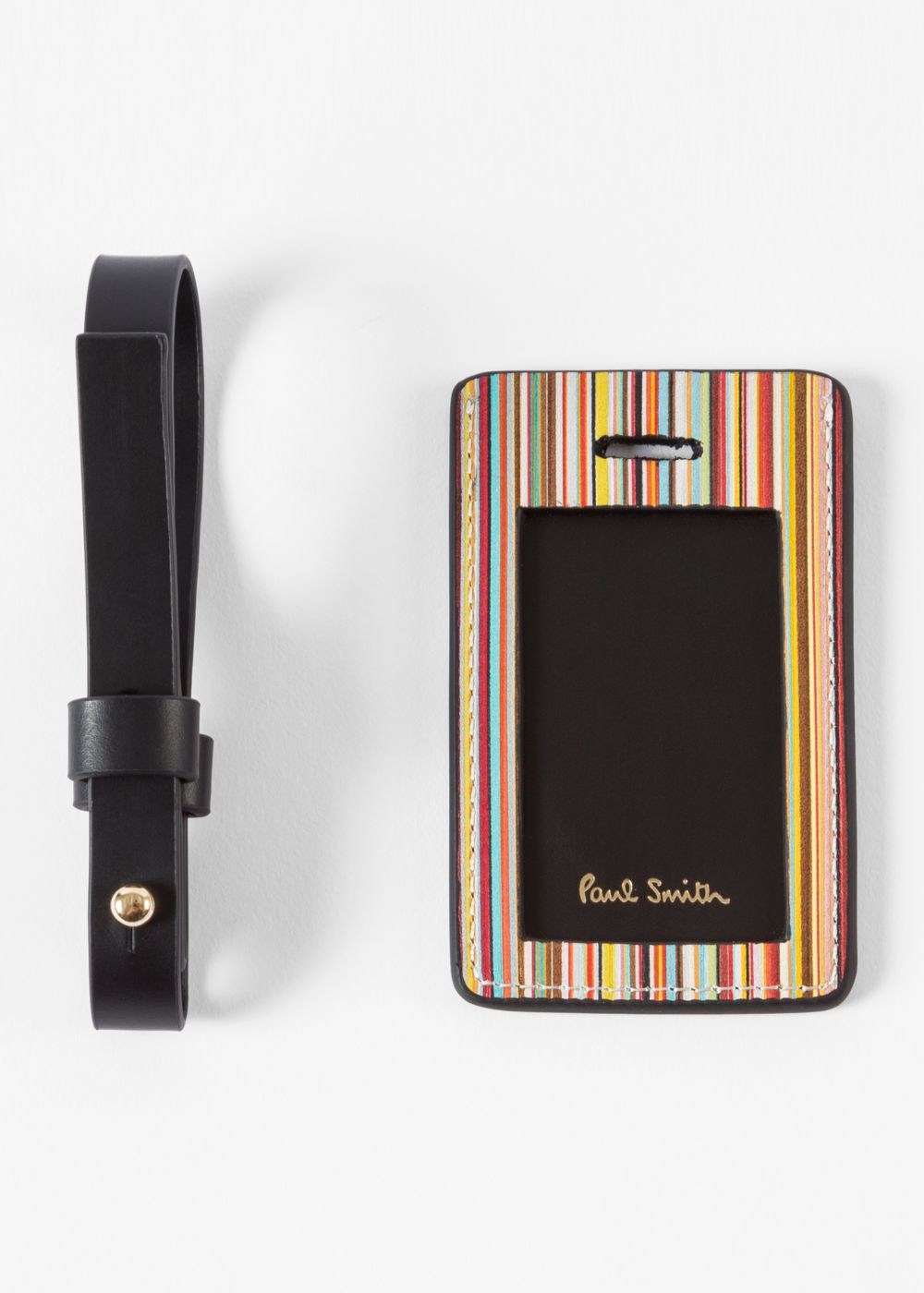 Paul Smith Signature Stripe Leather Luggage Tag Mens