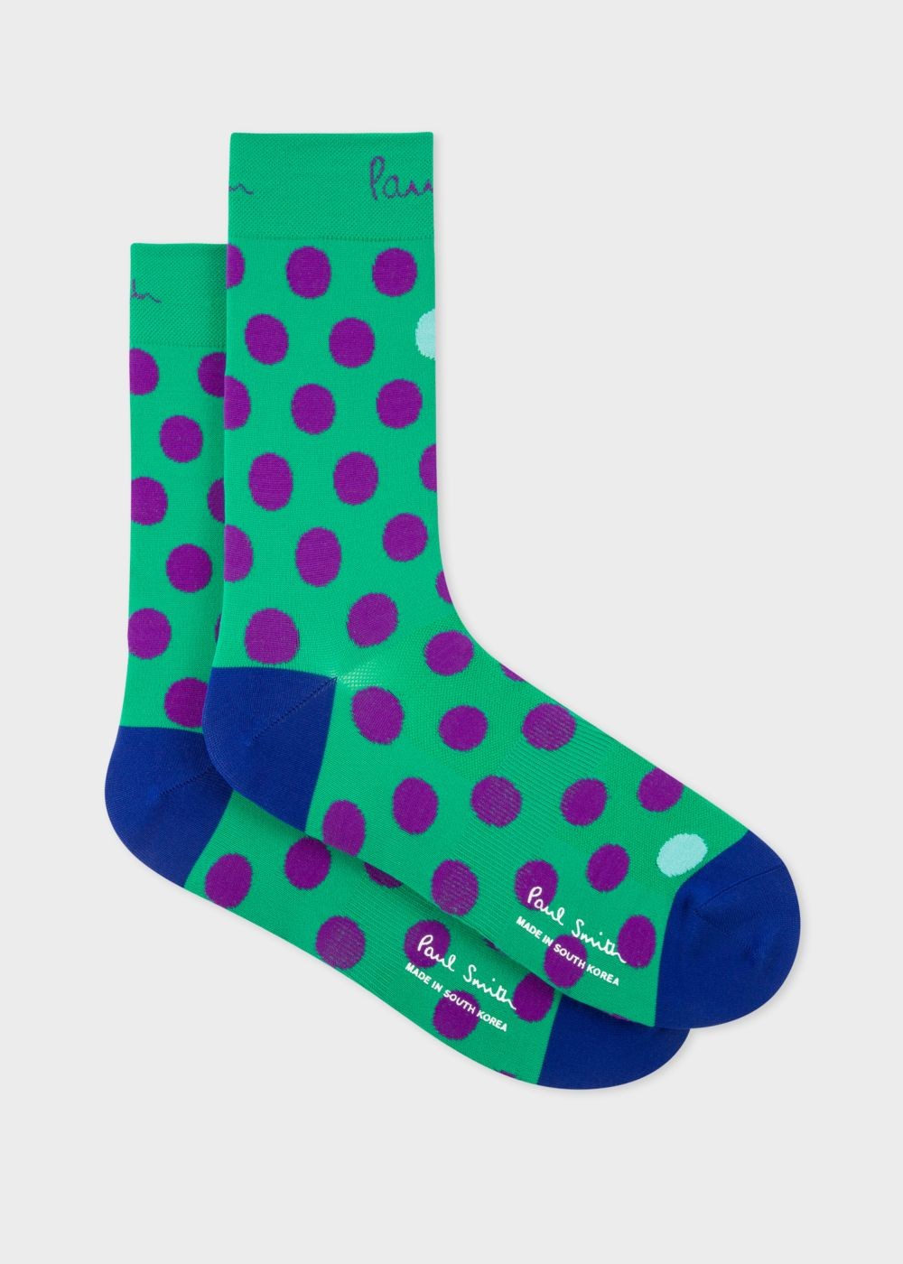 Paul Smith Men'S Green Polka Dot Cycling Socks