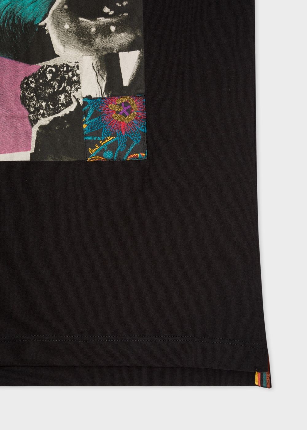 Paul Smith Mens's Black 'rose Collage' Print Cotton T-Shirts