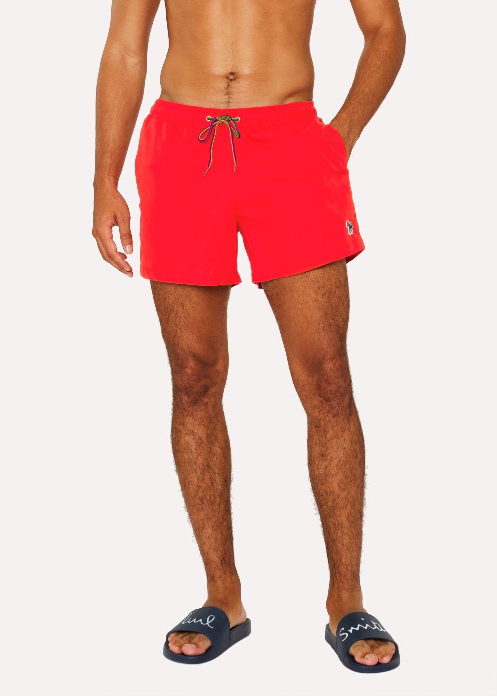 Paul Smith Men's Red Zebra Logo Swim Shorts