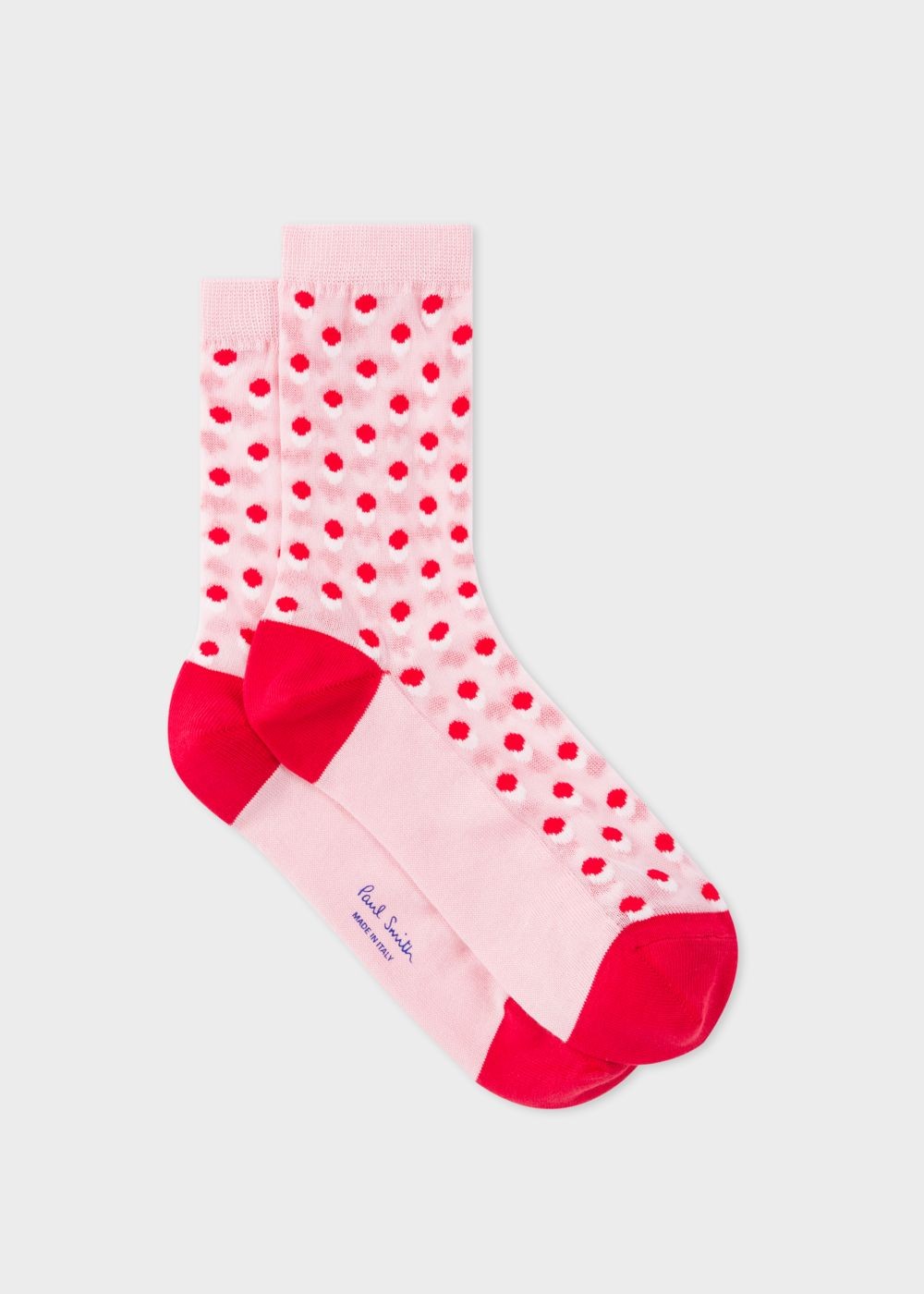 Paul Smith Womens's Light Pink 'eclipse Spot' Semi-Sheer Socks