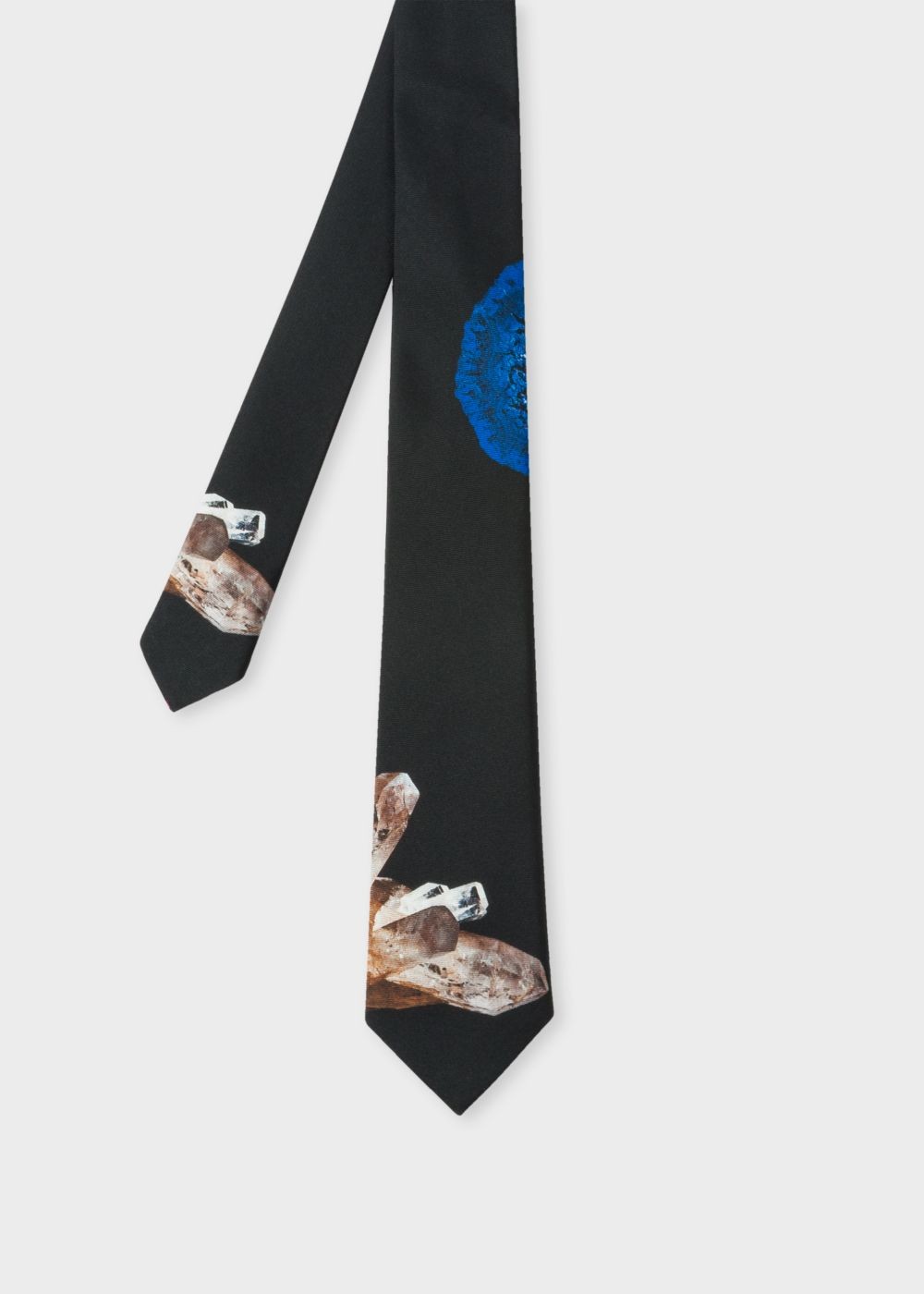 Paul Smith Mens's Black 'precious Stones' Print Narrow Silk Tie