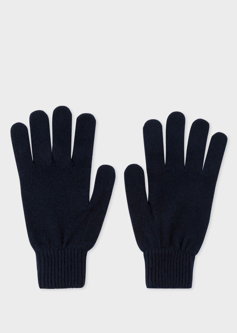 Paul Smith Men's Dark Navy Cashmere And Merino Wool Gloves