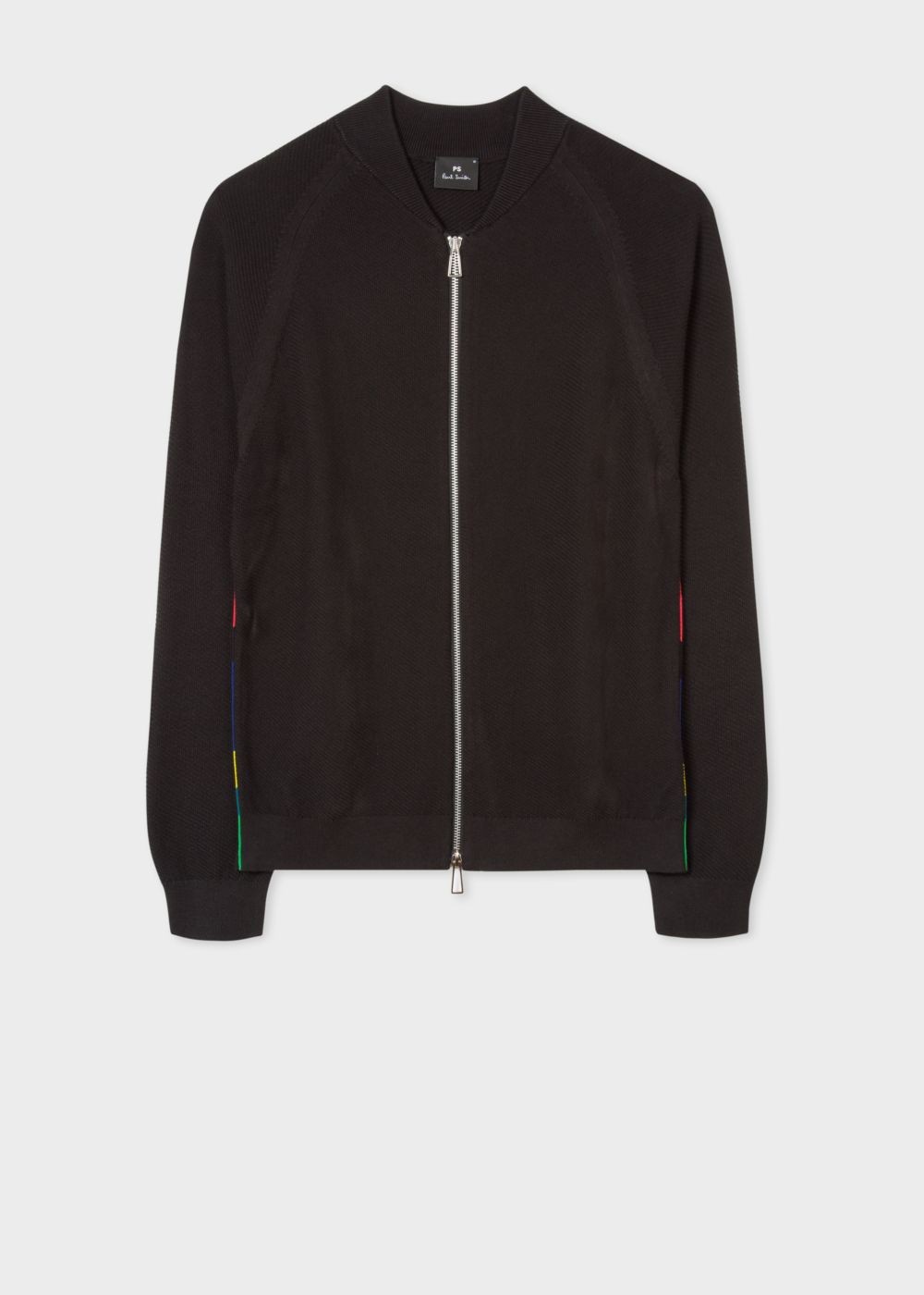 Paul Smith Men's Black Cardigan With 'cycle Stripe' Stitch Detail Clothing