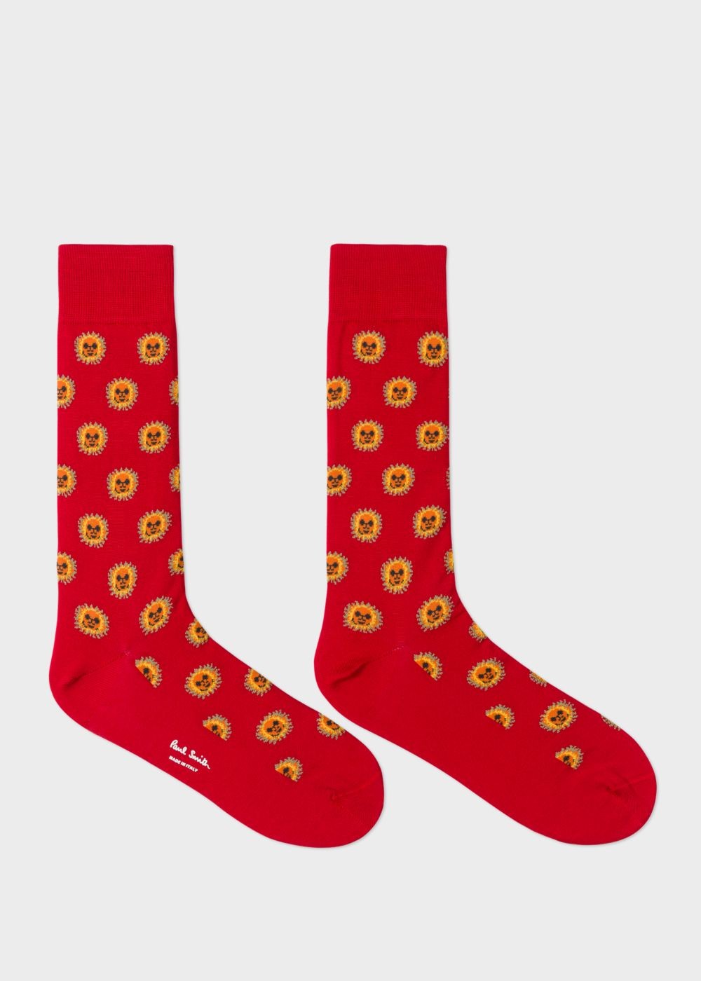 Paul Smith Mens's Red Sun Motif Socks