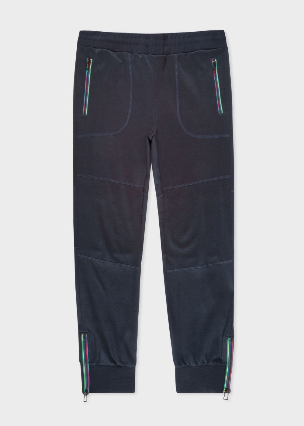 Paul Smith Mens's Dark Navy Cotton-Blend Panelled SweatPants With Cycle Stripe Detail