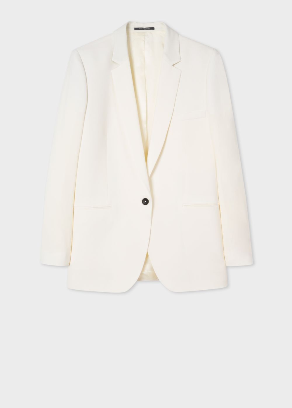 Paul Smith Women's Relaxed-Fit Cream Wool-Hopsack Blazer Clothing