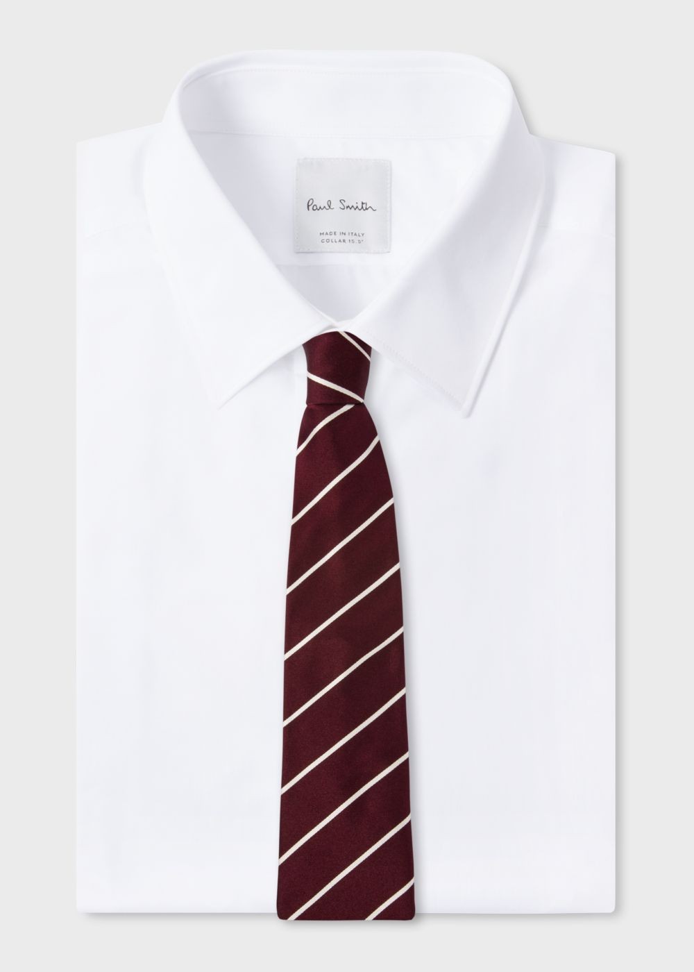 Paul Smith Men's Burgundy Diagonal Stripe Silk Tie