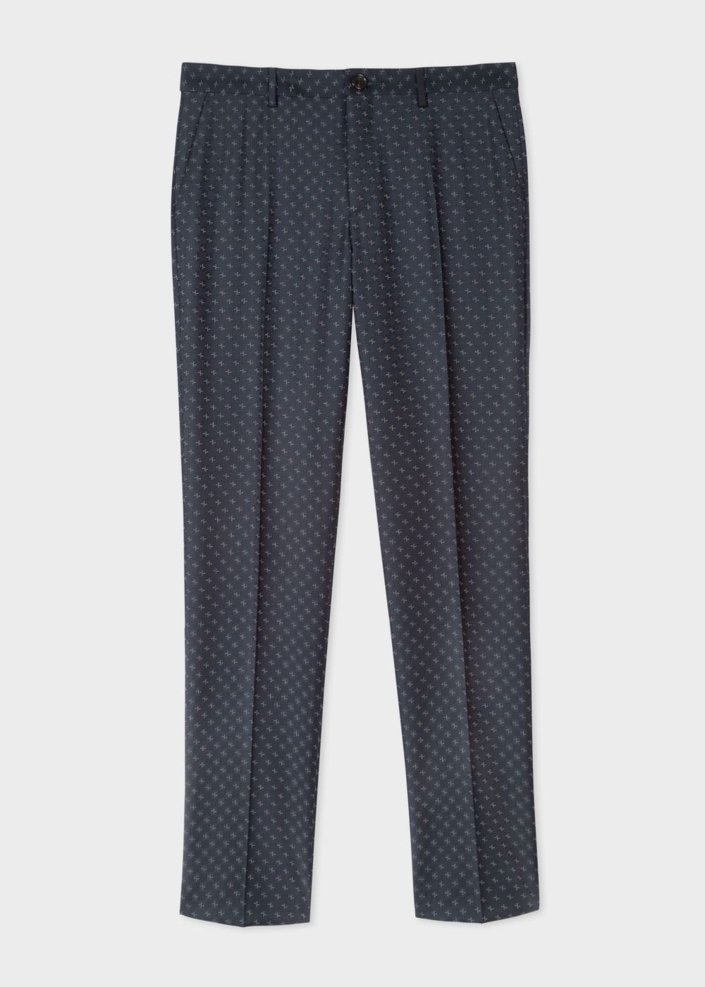 Paul Smith Men's Mid-Fit Navy Checkerboard-Cross Jacquard Suit