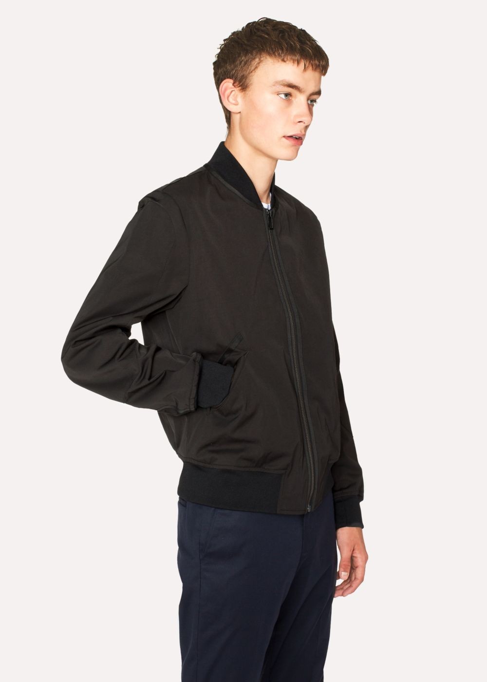 Paul Smith Men's Black Poly-Cotton Bomber Jacket