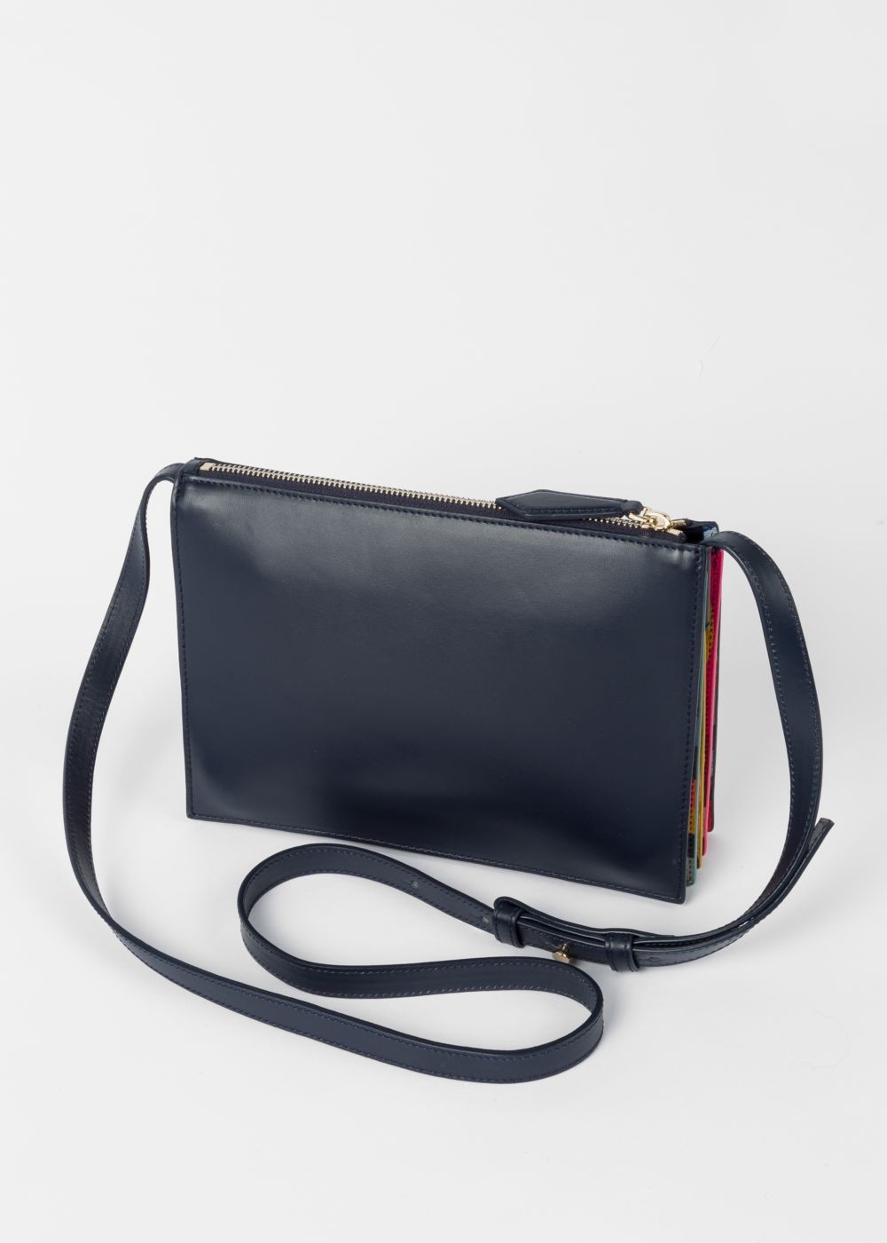 Paul Smith Womens's Navy 'concertina Swirl' Leather Cross-Body Bags