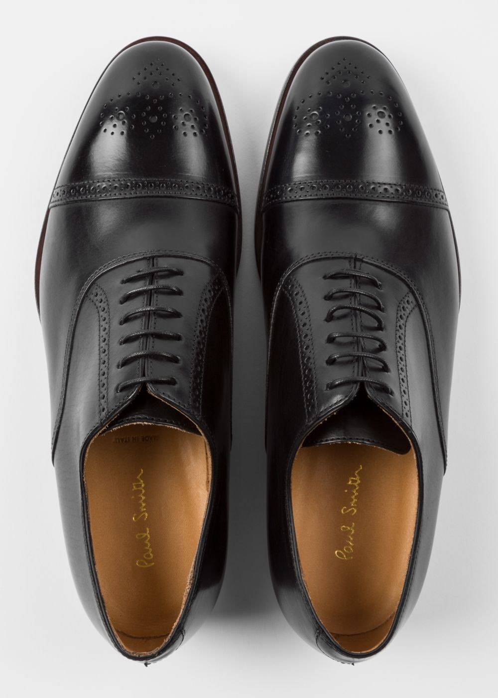 Paul Smith Men's Black Parma Calf Leather 'berty' Brogues Sneakers