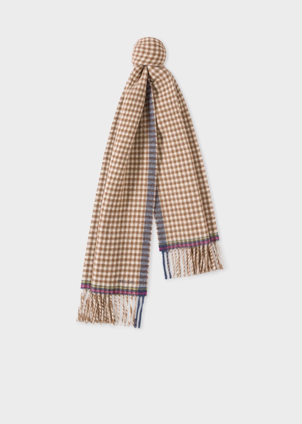 Paul Smith Women's Brown Check Double-Sided Wool Scarf