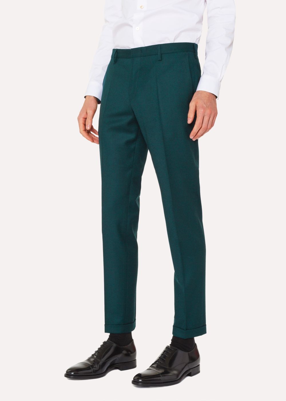 Paul Smith Men's Slim-Fit Forest Green Wool And Cashmere-Blend Pants