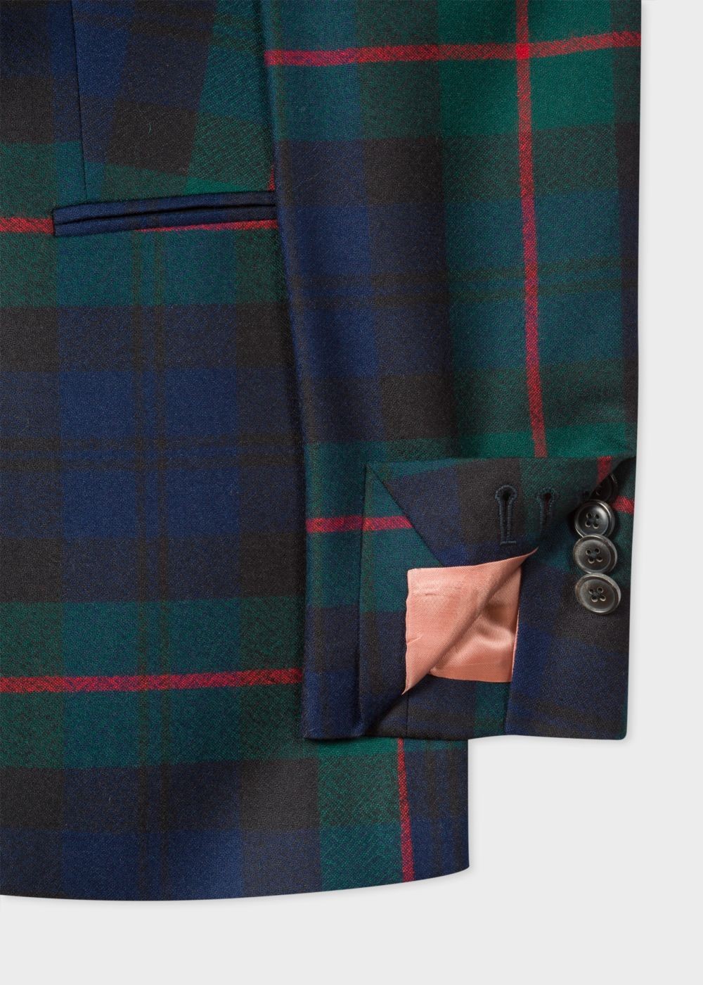 Paul Smith Women's Slim-Fit Navy, Green And Red Tartan One-Button Wool Blazer Clothing
